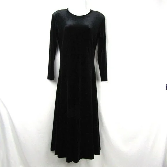 Jacqueline Ferrar | Dresses | Jacqueline Ferrar Velveteen Empire Waist Long  Sleeve Maxi Dress Modest 4p